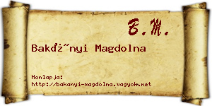 Bakányi Magdolna névjegykártya